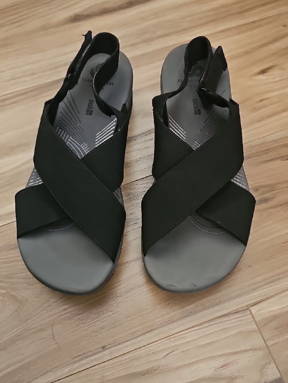 Cloudsteppers by Clarks Women's Black Crisscross Slingback Sandals